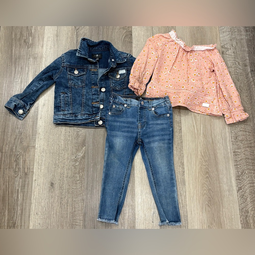 Kids 7 For All Mankind set Jen’s and jacket 24months